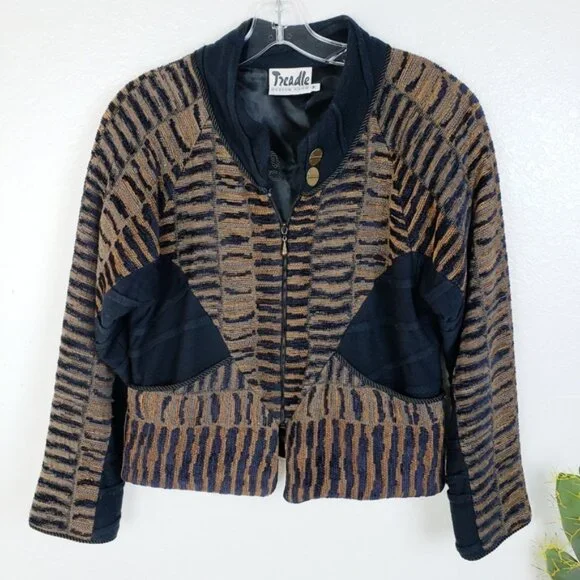 Vintage Treadle Design Room Tapestry Blazer Jacket Mixed Media Wool Blend size M - Picture 5 of 15